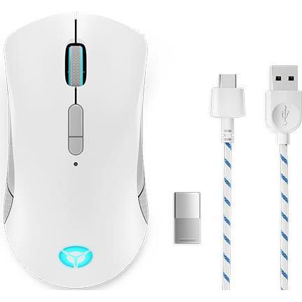 Lenovo Legion M600 (Kabellos, Kabelgebunden), Maus, Weiss, Grau