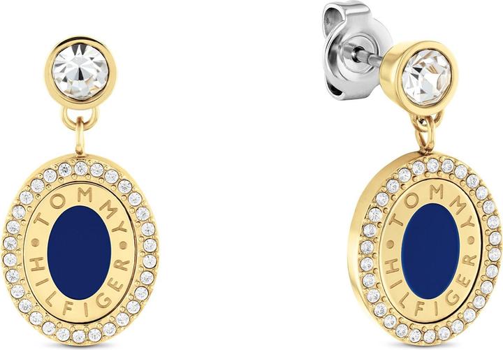Image du produit Tommy Hilfiger Boucles d'oreilles dangling de luxe plaquées or avec cristaux 2780800