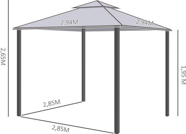 Produktbild Outsunny Gartenpavillon (295 cm, 295 cm)