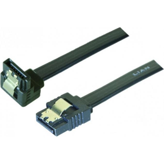 Exertis Connect SATA III Kabel, 6 Gbit/s, 7pol SATA St. / 7pol SATA St., abgewinkelt, mit Verriegelung, ca. 0,5 m zu, In...