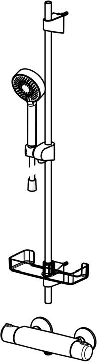Produktbild Hansa micra renovatieset glijstangset met douchekraan thermostatisch m. basicjet glijstangset 92cm chroom