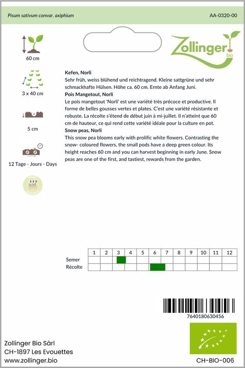 Image du produit Zollinger Bio Kefen, Norli (Germes)