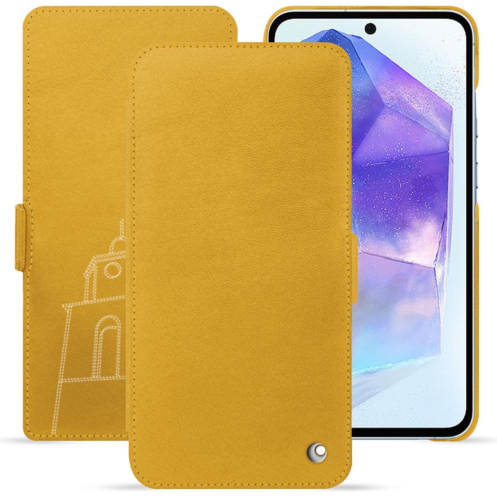 Thumbnail - Noreve Lederschutzhülle horizontal (Samsung Galaxy A55), Smartphone Hülle, Orange