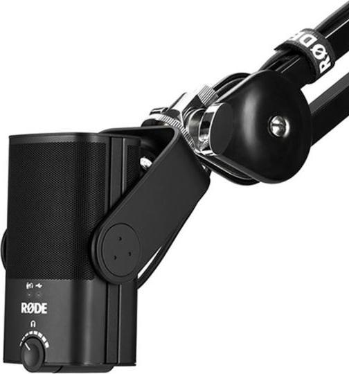 Actual product image RØDE NT-USB MINI with PSA1 articulated arm and microfibre cloth