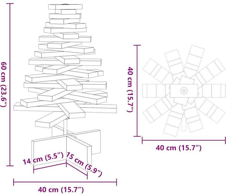 Image du produit vidaXL Weihnachtsbaum Holz (60 cm)