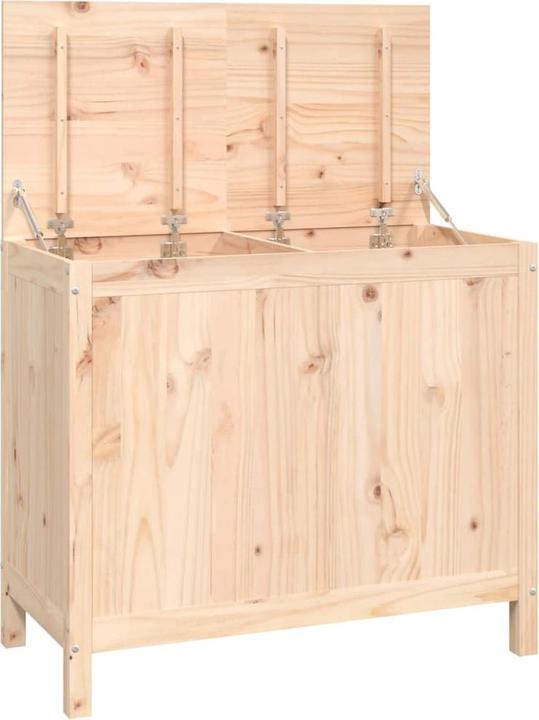 Actual product image vidaXL Laundry chest black 44x44x76cm solid wood pine laundry basket wooden chest