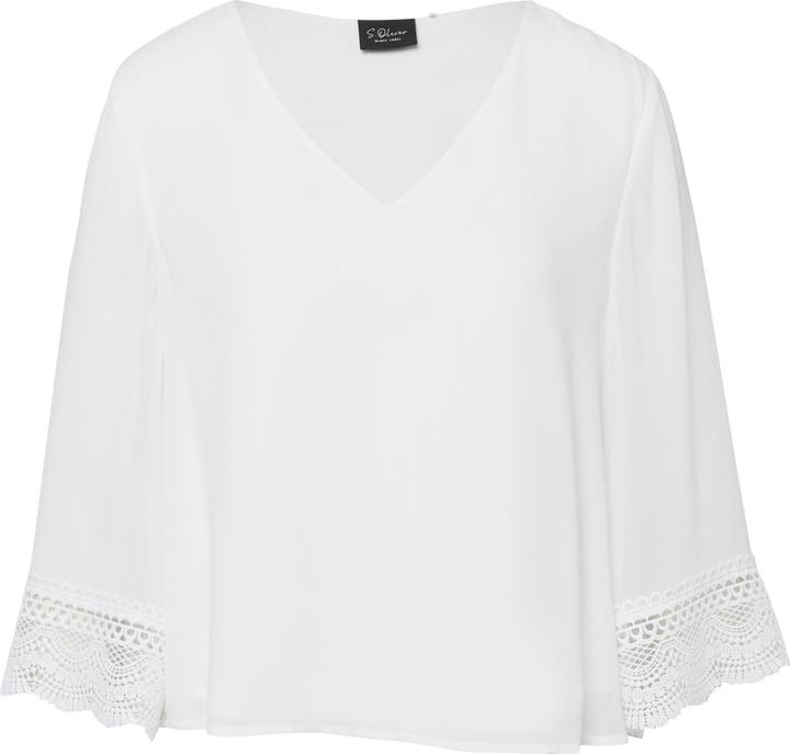 Immagine prodotto s.Oliver Fliessende Chiffon-Bluse mit V-Ausschnitt und Satinblende (42)