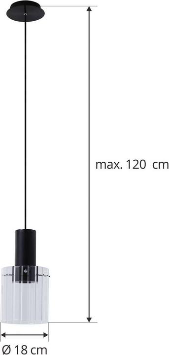 Actual product image Lucande Eirian pendant light Clear/Black (E27)