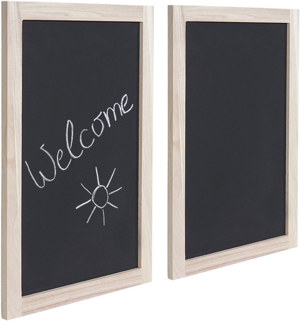 Swisshandel24 2x Lavagna a muro, lavagna per scrivere in ardesia Lavagna decorativa 60x40cm (60 x 40 x 2 cm)