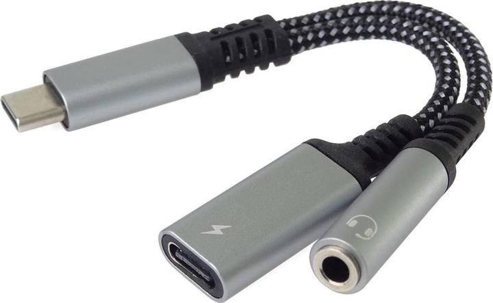 Actual product image PremiumCord Redukce USB-C /3, jack s DAC chipem + USB-C pro nabÃjenÃ (0.13 m)