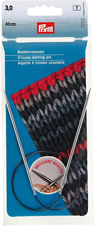 Produktbild Prym Rundstricknadel Messing, silber 3.00 mm, 40 cm, Beutel