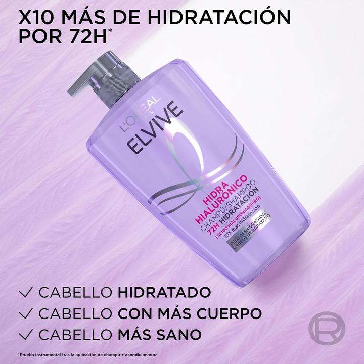 Actual product image L'Oréal Paris Elseve Elvive Hyaluronic Acid Shampoo - 1 Liter (Lice shampoo, 1000 ml)
