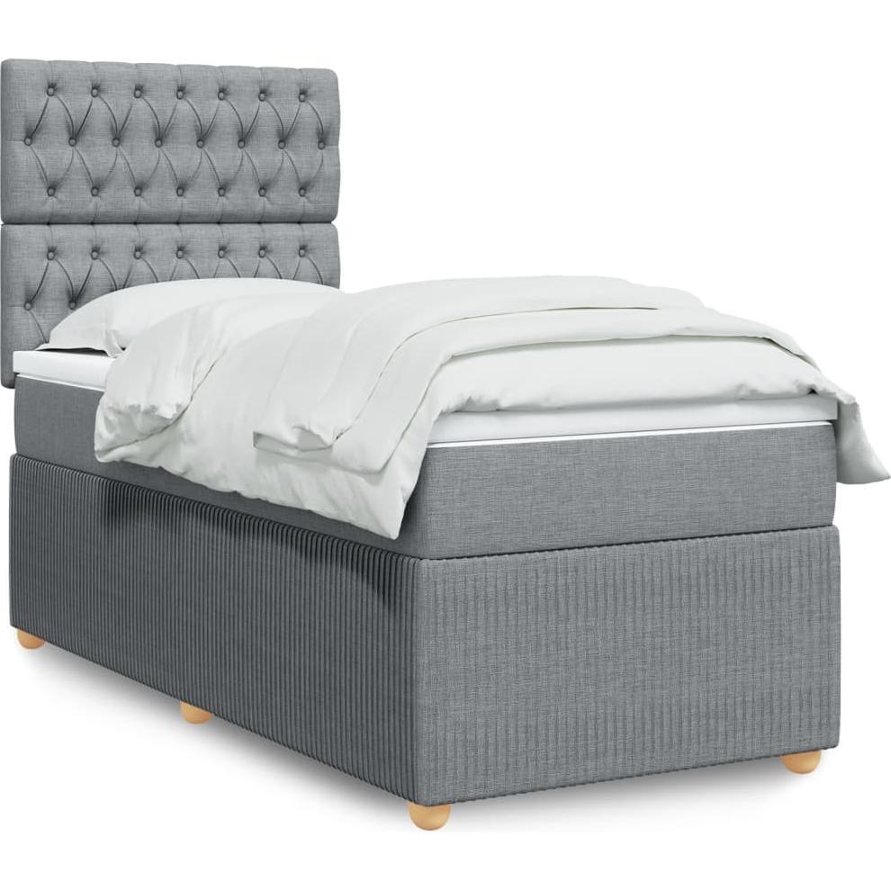 VidaXL, Bett, Bo x springbett mit Matratze 90 x 190 cm Stoff (90 x 190 cm)