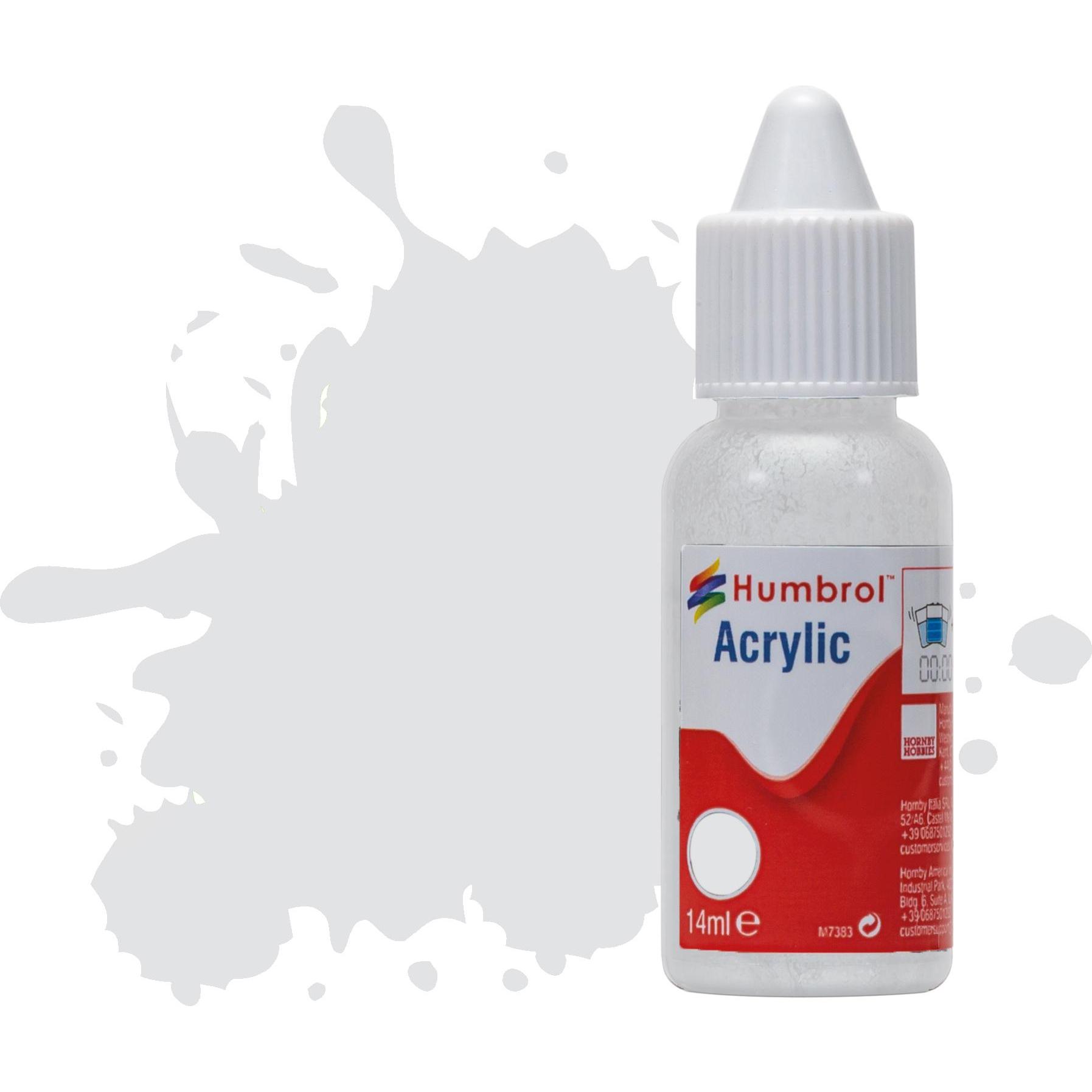 Humbrol ACRYLIC DROPPER BOTTLE 14ML No 196 Light Grey Satin