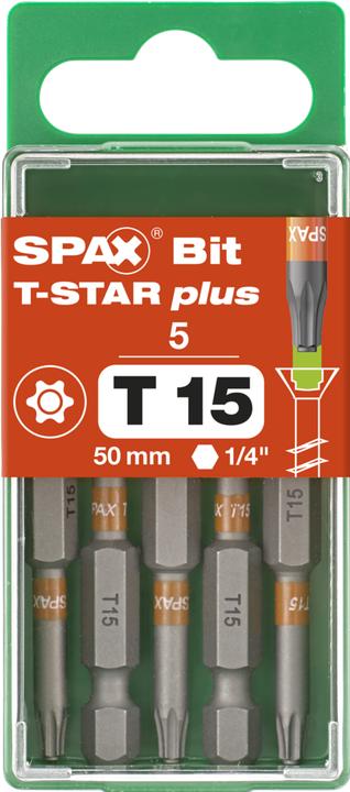 Immagine prodotto Spax BIT T-STAR PLUS T15 50mm S (Esagono incassato TX)