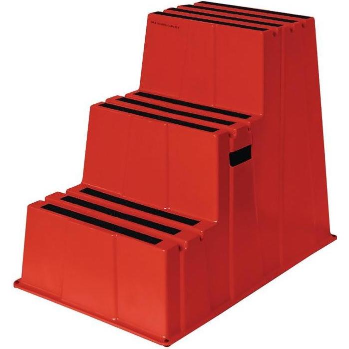 Twinco, Leiter + Gerüst, Schwerlasttritt Stufen 3 Plattform-H.730mm Ku.rot (Trittleiter, 29.20 cm)