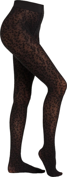 Camano Strumpfhose Leo-Muster Langlebig Verstärkt Elegant Leopardenmuster Soft Schwarz Kein Einschneiden