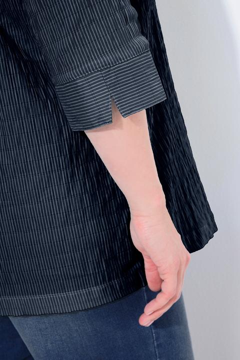 Actual product image Ulla Popken Textured Stripe Pintuck Blouse (68)