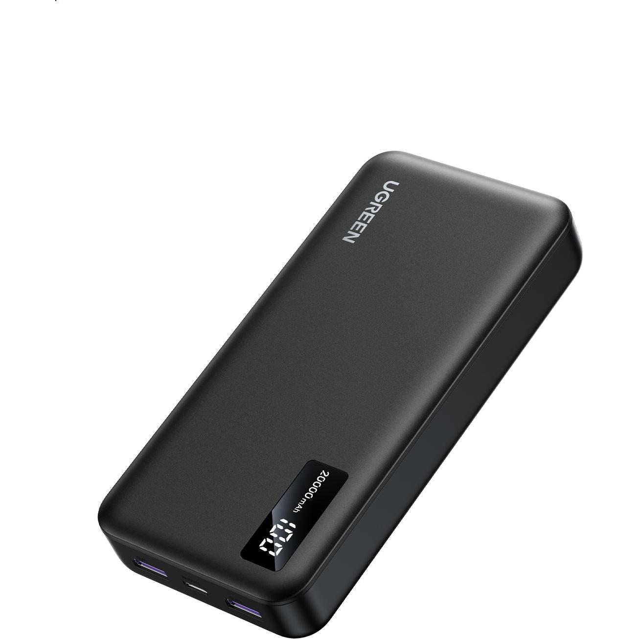 Ugreen Two-Way Power Bank (20000 mAh, 20 W, 74 Wh), Powerbank, Schwarz