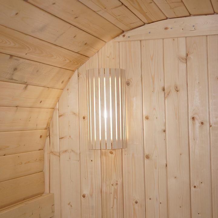 Actual product image Home Deluxe Outdoor sauna barrel sauna FLANN M - 184 x 120 cm for 2 persons - sauna with 3.6 kW heater (Plug & Play 3.6 KW internal control)