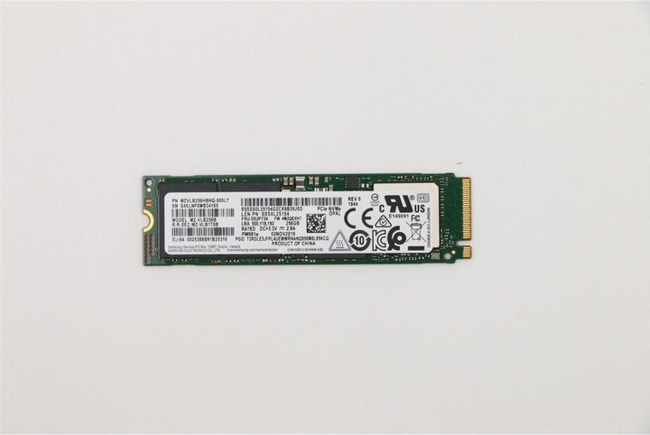 Image du produit Lenovo SSD M.2 2280 PCIe NVMe 256 Go (256 Go, M.2 2280)