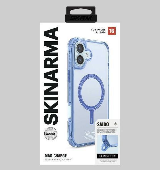 Actual product image Skinarma case Saido iPhone 16 6.1" Magnetic Charging blue (Apple iPhone 16)