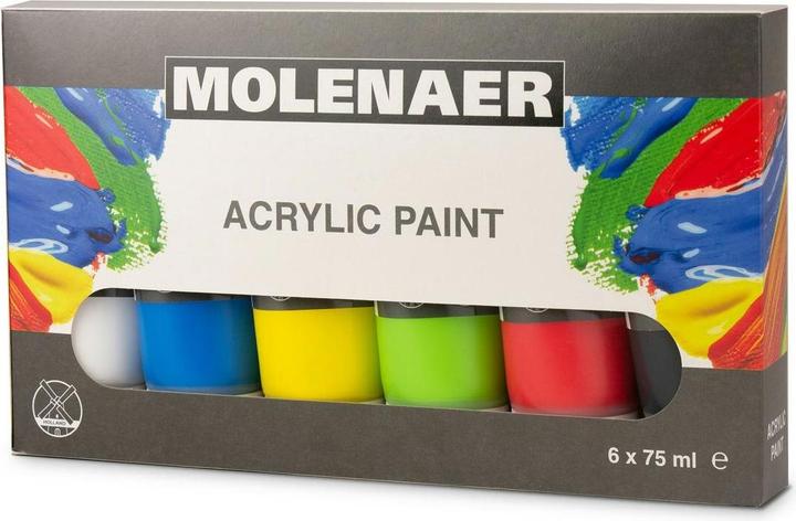 Produktbild Molenaer Acrylfarbe, 6x75ml (450 ml)