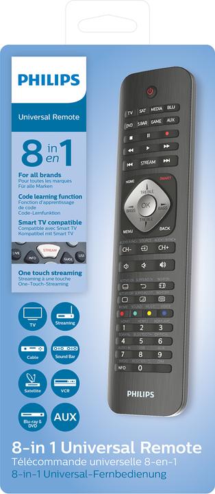 Produktbild Philips Perfect replacement SRP5018/10, Audio, Cable, DTV, DVD/Blu-ray, DVR, Home cinema system, SAT (Universal Fernbedienung, Infrarot)