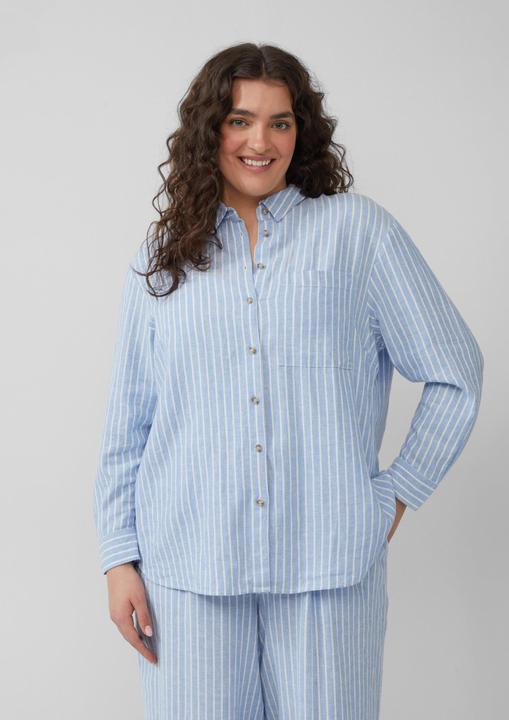 Immagine prodotto S.Oliver Bluse Gestreifte Bluse aus Leinenmix mit überschnittenen Schultern (46)