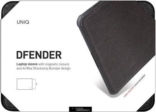 Productafbeelding Uniq etui Dfender laptophoes 16" czarny/charcoal zwart (16")