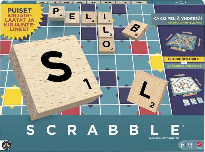 Mattel Scrabble Wood Edition Board Game (Finnish, 2 - 4 Players)