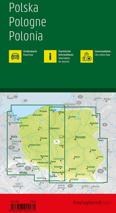 Image du produit Pologne, carte routière 1:500.000, freytag & berndt