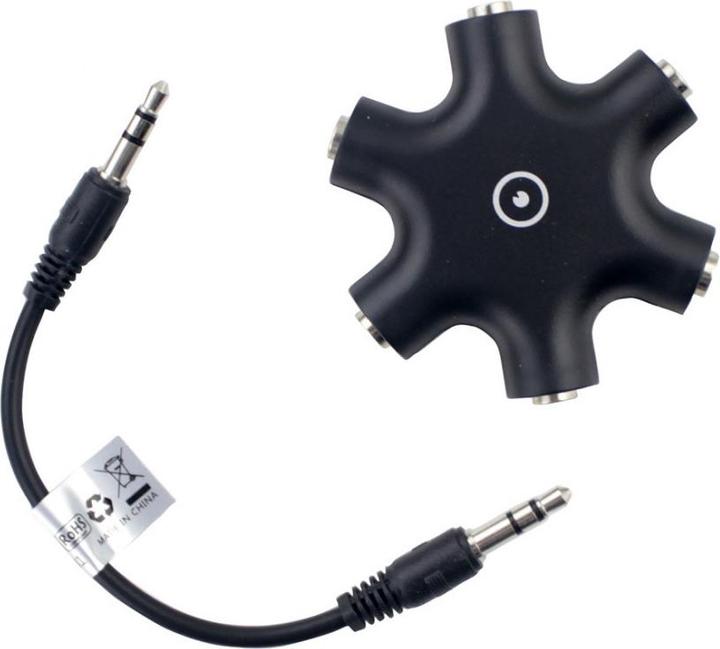 Image du produit Muvit Connect Hub Jack 3.5mm 5 Sorties Noir (0.13 m)