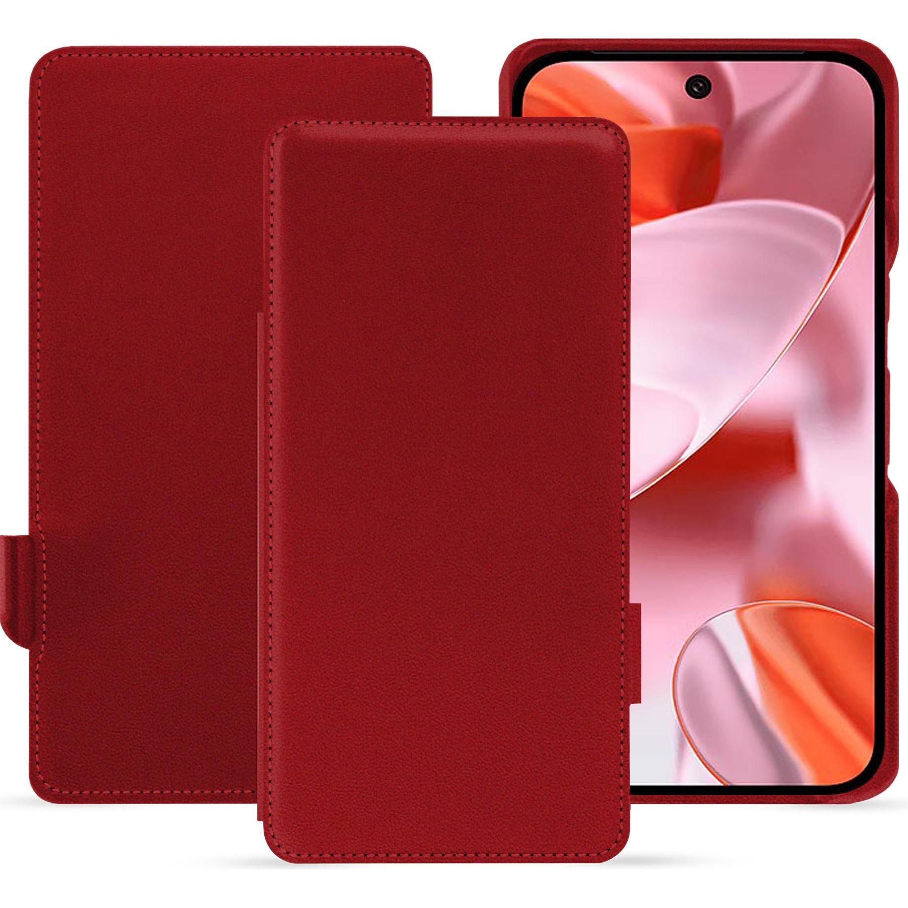 Noreve Lederschutzhülle horizontal (Google Pixel 9), Smartphone Hülle, Rot