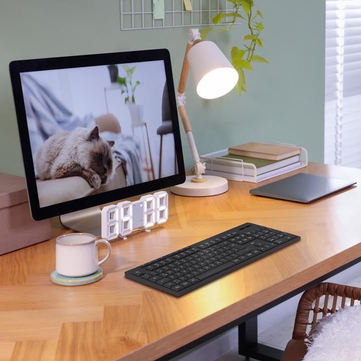 Produktbild Hama Funktastatur WK-200 kabellos Batterie 8 Media-Tasten Schw. QWERTZ (DE, Kabellos)