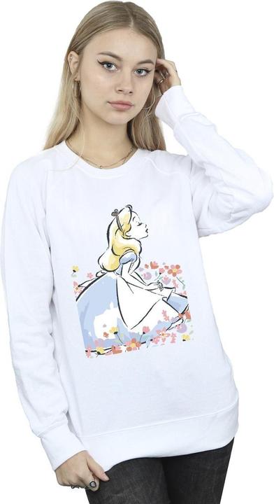 Actual product image Disney Womens/Ladies Alice In Wonderland Sketch Flowers Sweatshirt (S)