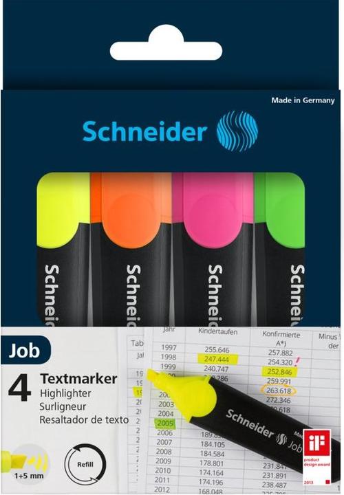 Actual product image Schneider Highlighter 150 (Orange, Yellow, Green, Pink, 5 mm, 4 x)