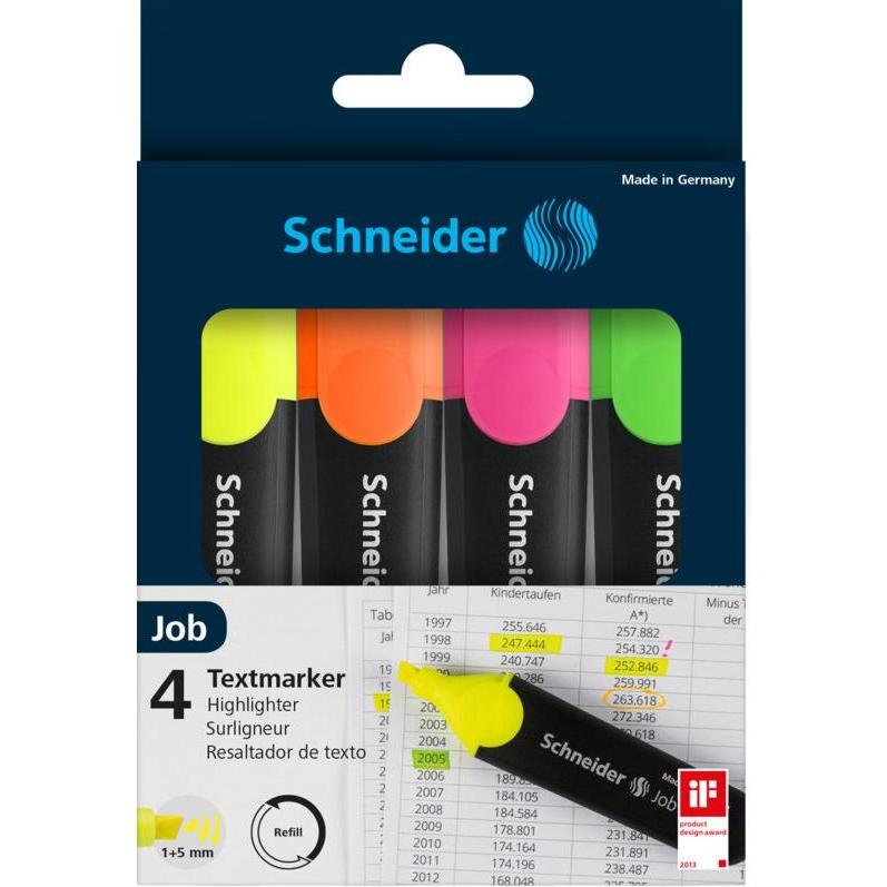 Thumbnail - Schneider, Marker, Textmarker 150 (Sortiert, 5 mm, 4 x)