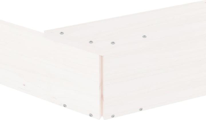 Produktbild vidaXL Sandkasten mit Sitzen Weiss Achteck Massivholz