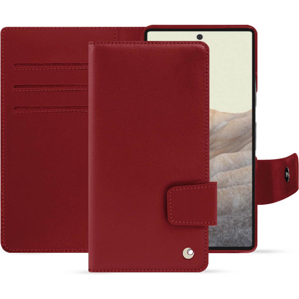 Noreve Lederschutzhülle Wallet (Google Pixel 7), Smartphone Hülle, Rot