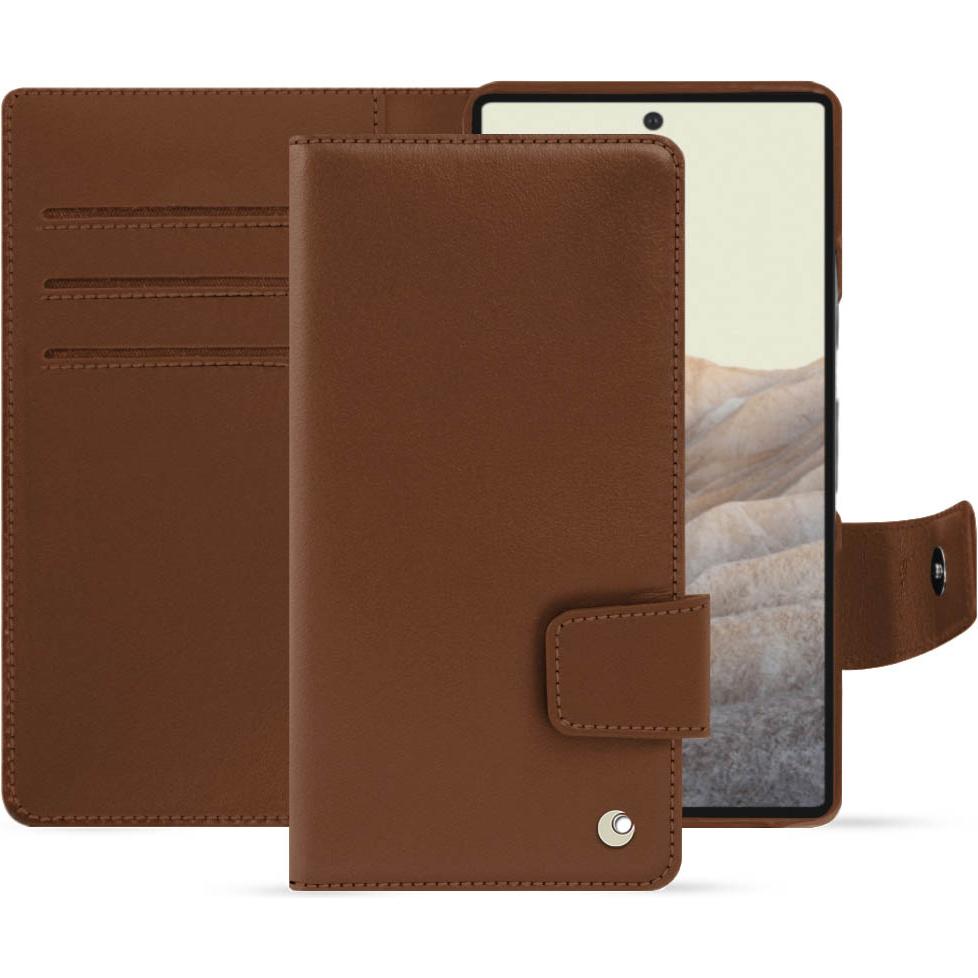 Noreve Lederschutzhülle Wallet (Google Pixel 7), Smartphone Hülle, Braun
