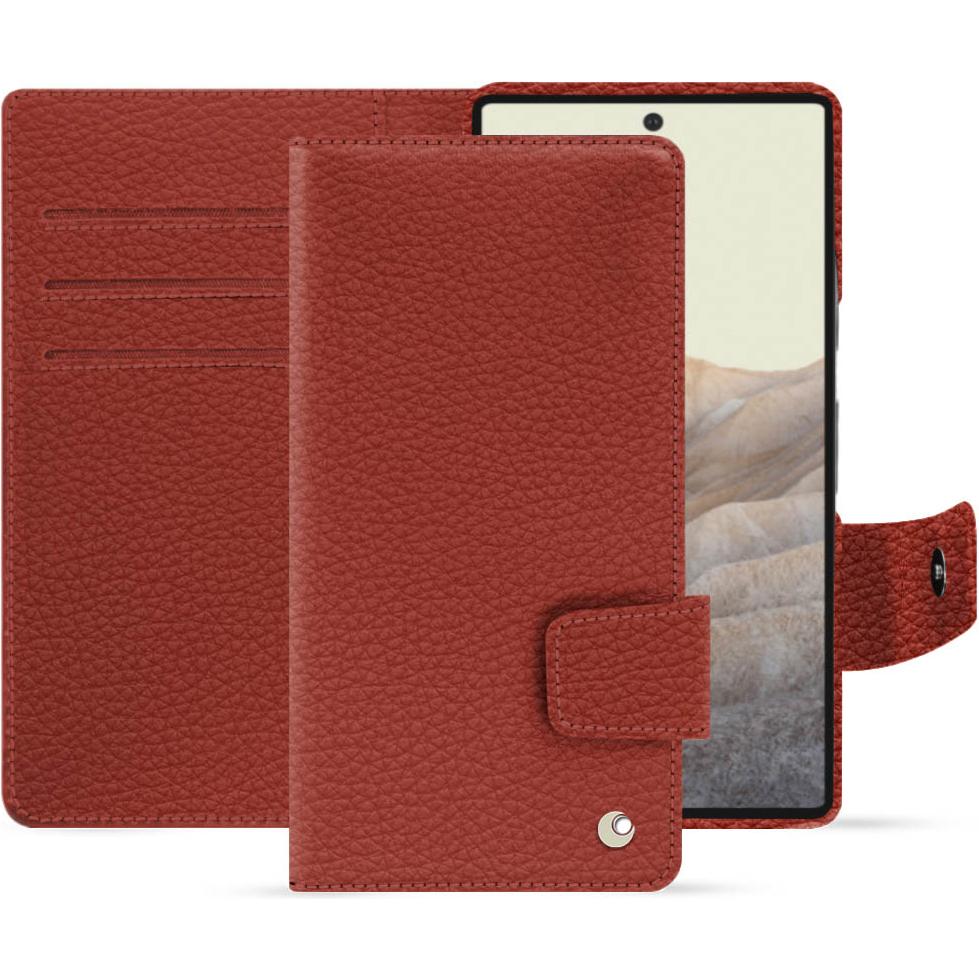 Noreve Lederschutzhülle Wallet (Google Pixel 7), Smartphone Hülle, Orange