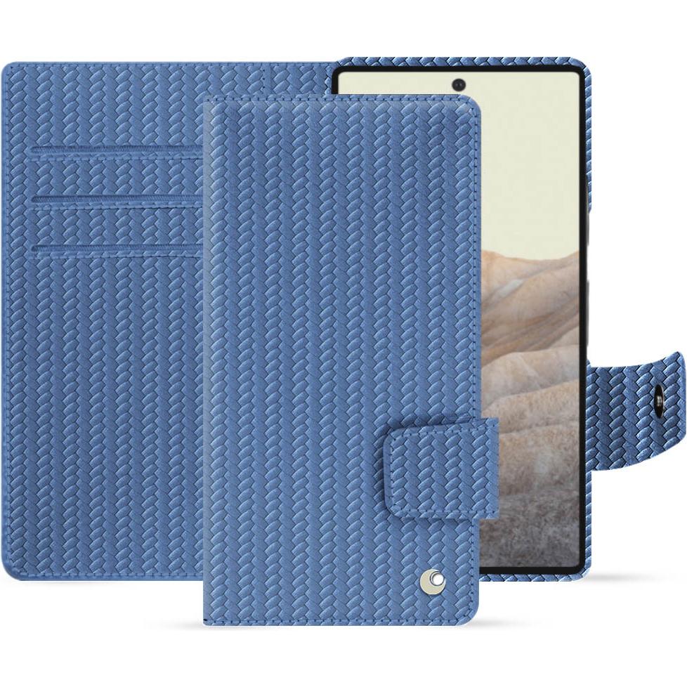 Noreve Lederschutzhülle Wallet (Google Pixel 7), Smartphone Hülle, Blau