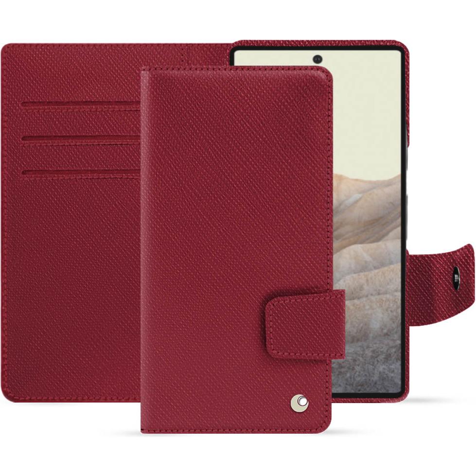 Noreve Lederschutzhülle Wallet (Google Pixel 7), Smartphone Hülle, Rot