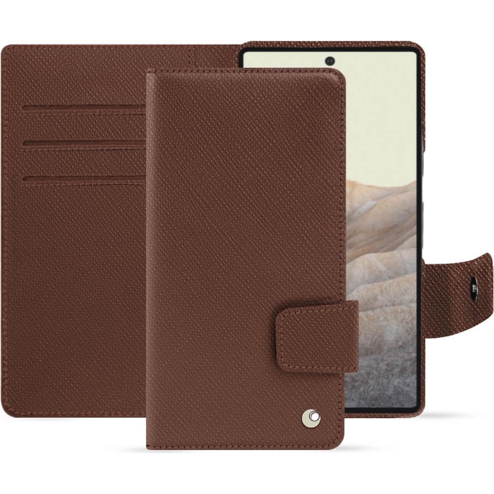 Noreve Lederschutzhülle Wallet (Google Pixel 7), Smartphone Hülle, Braun