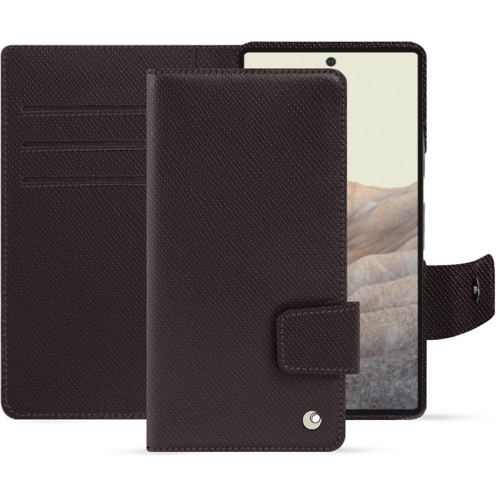 Noreve Lederschutzhülle Wallet (Google Pixel 7), Smartphone Hülle, Braun