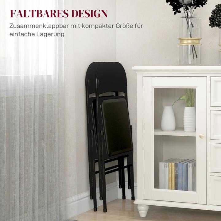 Image du produit Homcom Klappstuhl Stahl, Kunstleder Schwarz