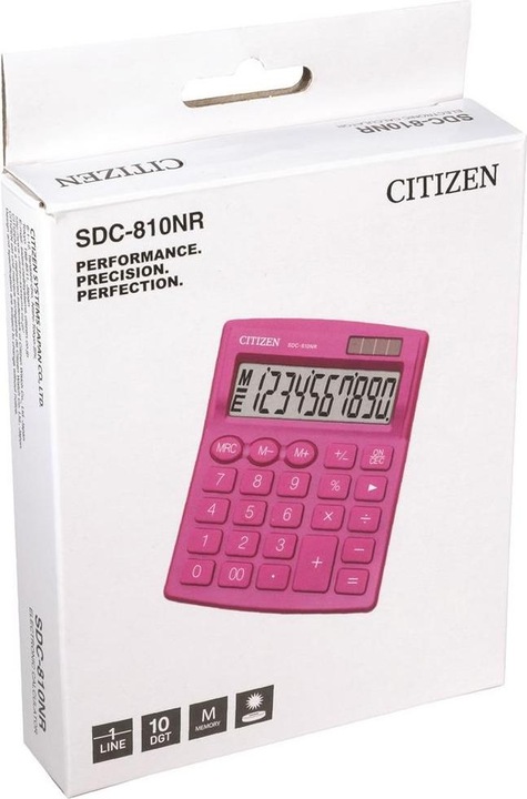 Produktbild Citizen calculator calculator SDC810NRPKE, pink, desktop, 10 seats, dual power (Batterien)