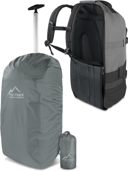 Actual product image Normani Reisetasche mit Rucksackfunktion 90L mit Regenüberzug Schwarz/Grau (90 l)