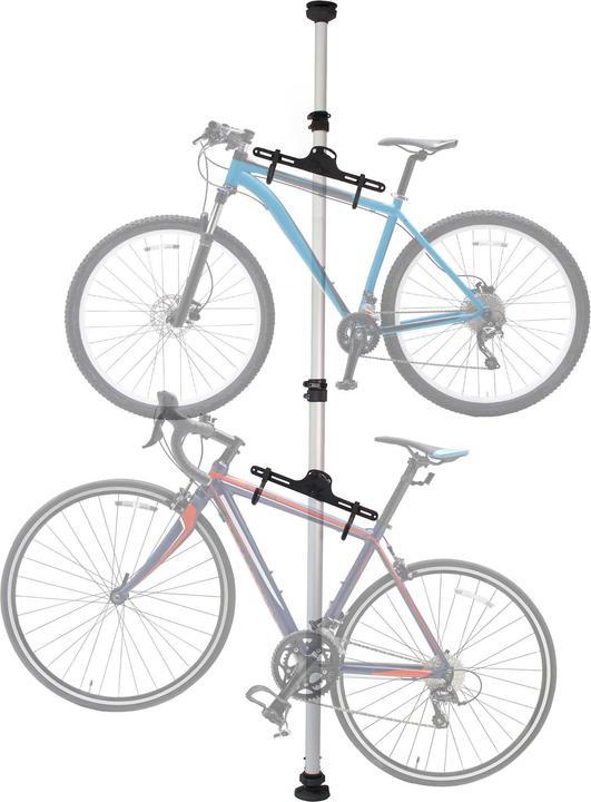 Actual product image Wiltec Telescopic bike rack 2 bikes 160-340cm 40kg hanging system stand